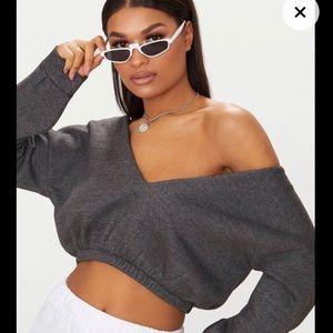 Off The Shoulder Cropped Sweater
